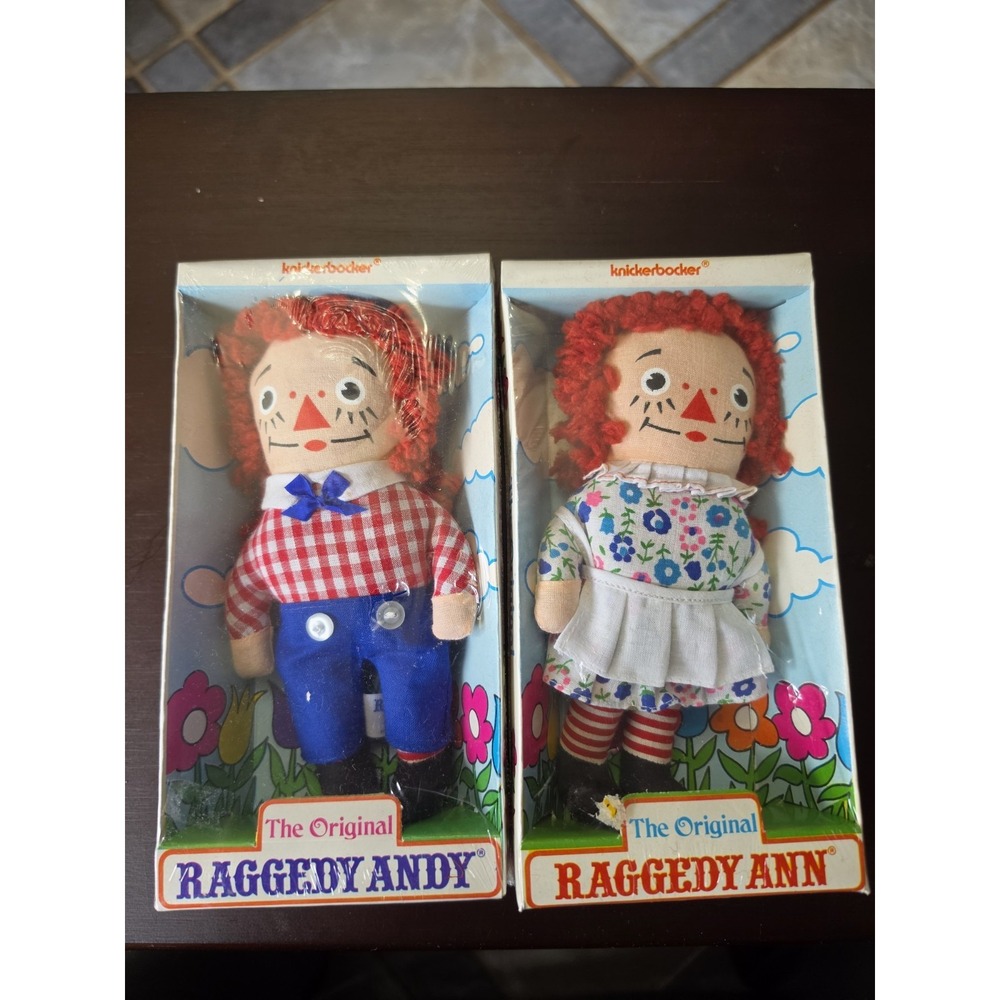 Vintage Knickerbocker Raggedy Ann And Andy Dolls